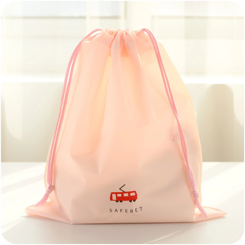 Disposable Recycle New Style Eco Pull-out Drawstring Portable Clothing Gifts Packaging EVA Frosted Plastic Bag for Garments