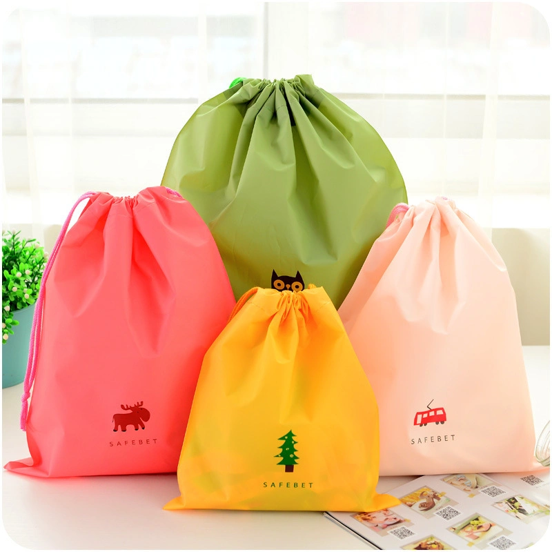 Disposable Recycle New Style Eco Pull-out Drawstring Portable Clothing Gifts Packaging EVA Frosted Plastic Bag for Garments