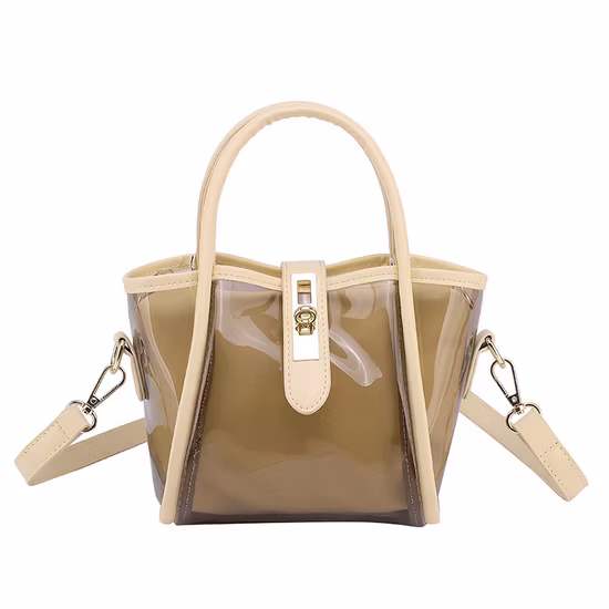 European Style Female Transparent PVC Jelly Handbag