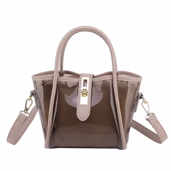 European Style Female Transparent PVC Jelly Handbag